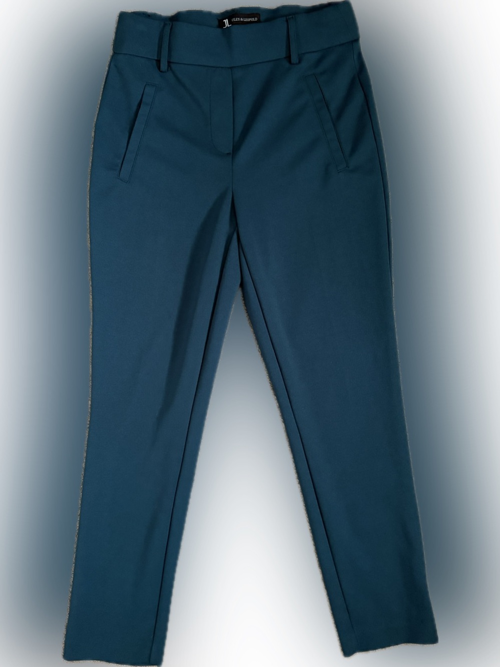 Jules & Leopold Teal Straight-Leg Pants